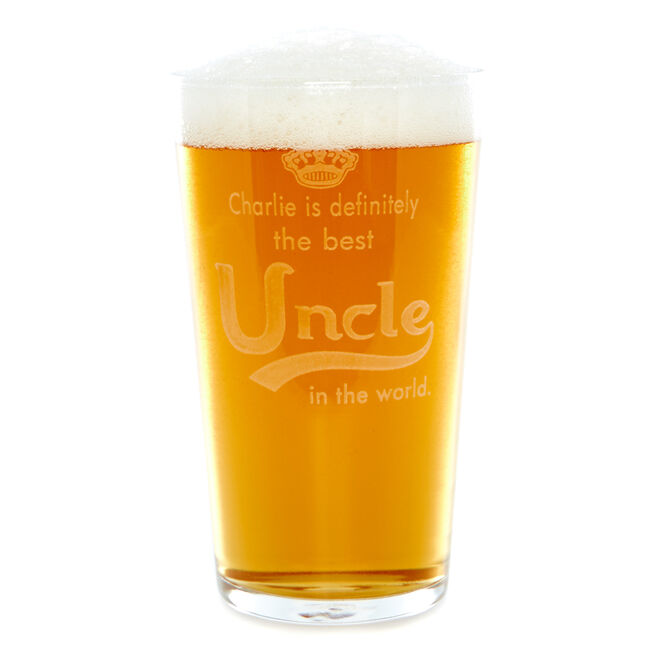 Personalised Best Uncle Pint Glass