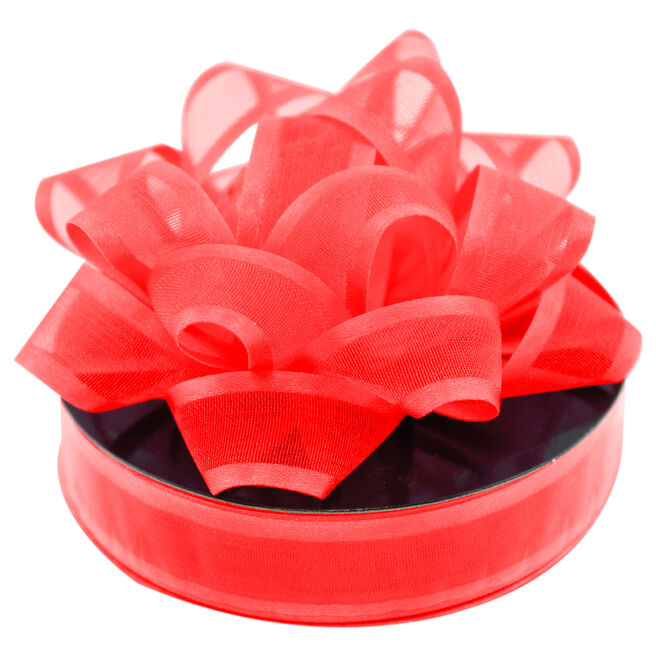 Red Organza Bow With Ribbon