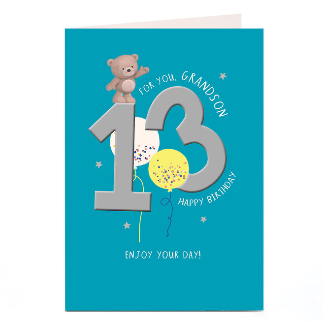 Hugs 13th Birthday Card - Extra Special Grandson