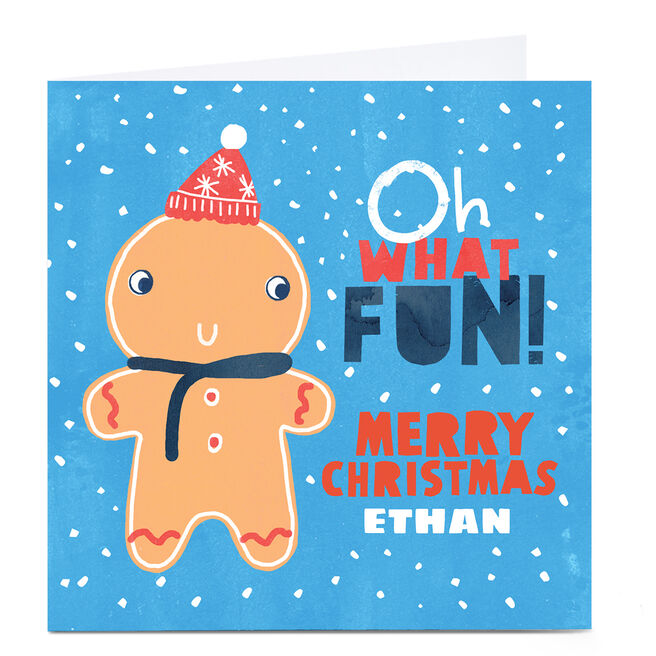 Personalised Gingerbread Christmas Card - Oh What Fun