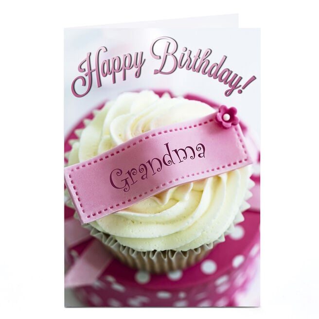 Personalised Birthday Card - Cupcake, Grandma