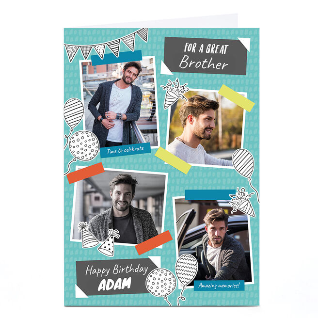 Photo Birthday Card Card - 4 Frames Brother