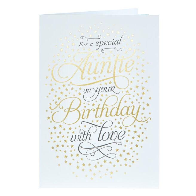Birthday Card - Special Auntie Gold Stars