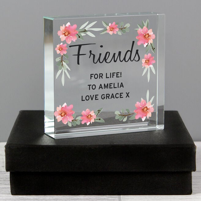 Personalised Floral Sentimental Crystal Token