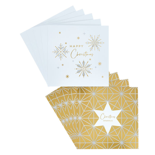 16 Charity Christmas Cards - Classic Gold Star (2 Designs)