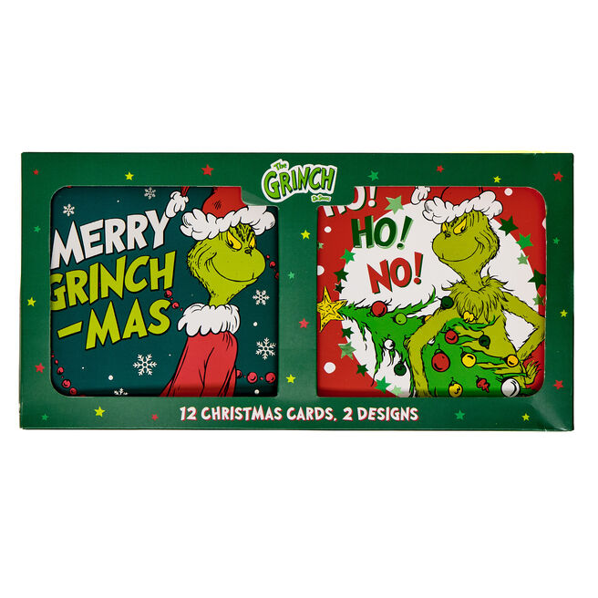 12 The Grinch Christmas Cards - 2 Designs