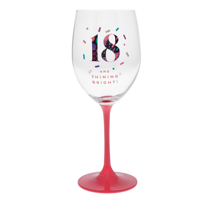 18 & Shining Bright Wine Glass