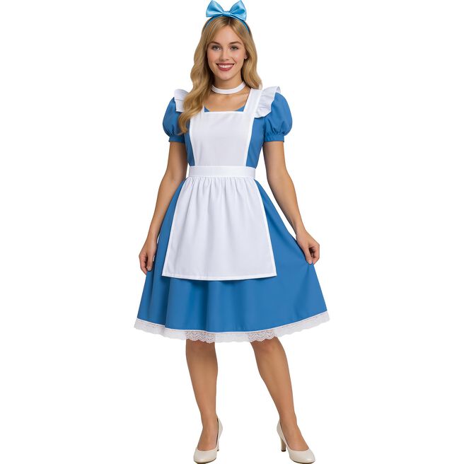 Blue Pinafore Adult Fancy Dress Costume 