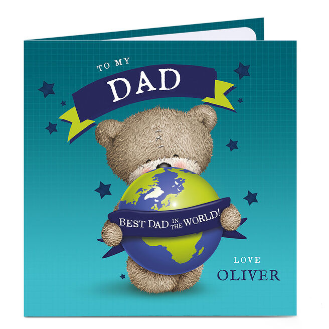 Personalised Hugs Bear Card - Best Dad In The World