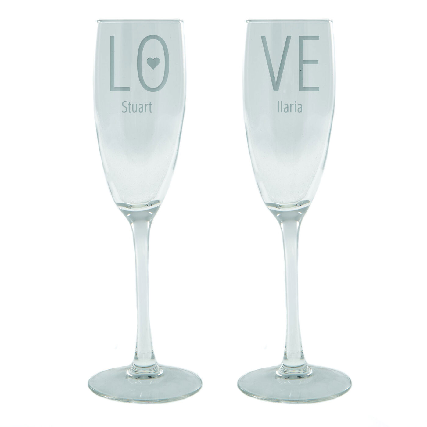 Buy Personalised Engraved 'Love' Champagne Flutes for GBP 19.99 Card