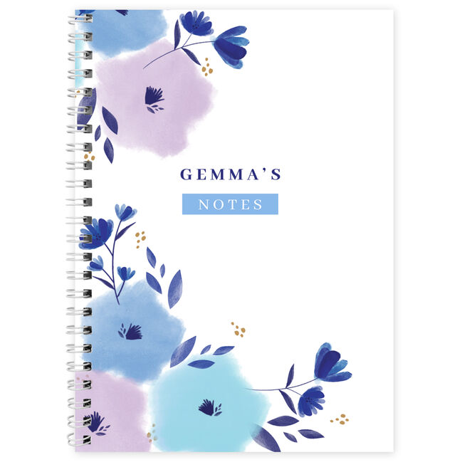 Personalised Floral A5 Ringbound Notebook