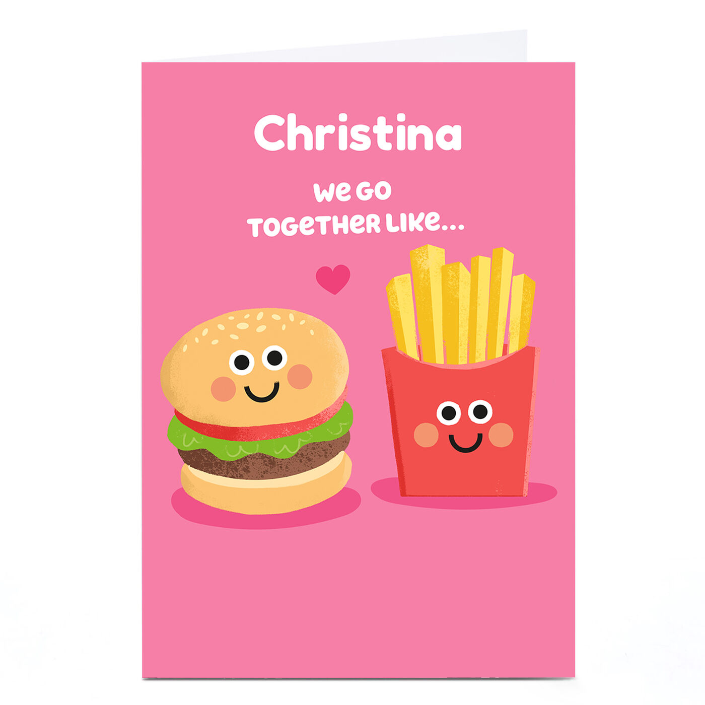 Buy Personalised Hello Munki Valentine's Day Card - Burger & Fries for ...