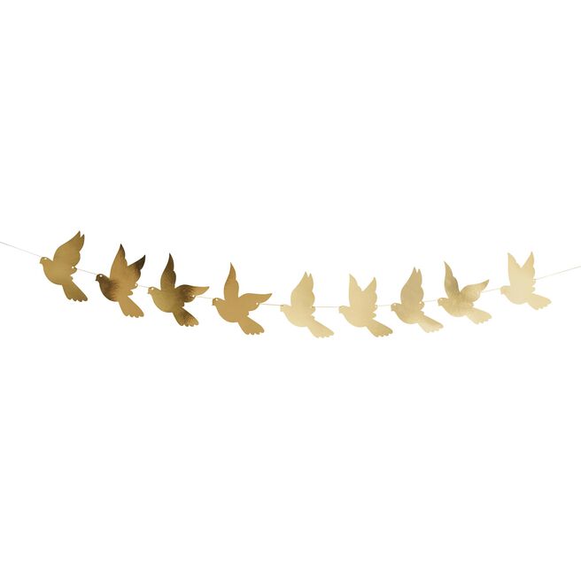 Gold Dove Card Garland 2m