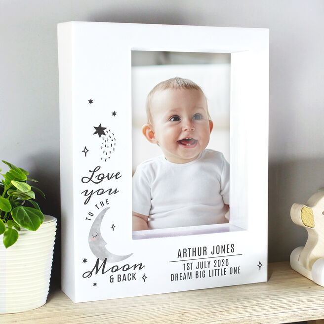 Personalised Baby To The Moon & Back 5x7-Inch Box Photo Frame