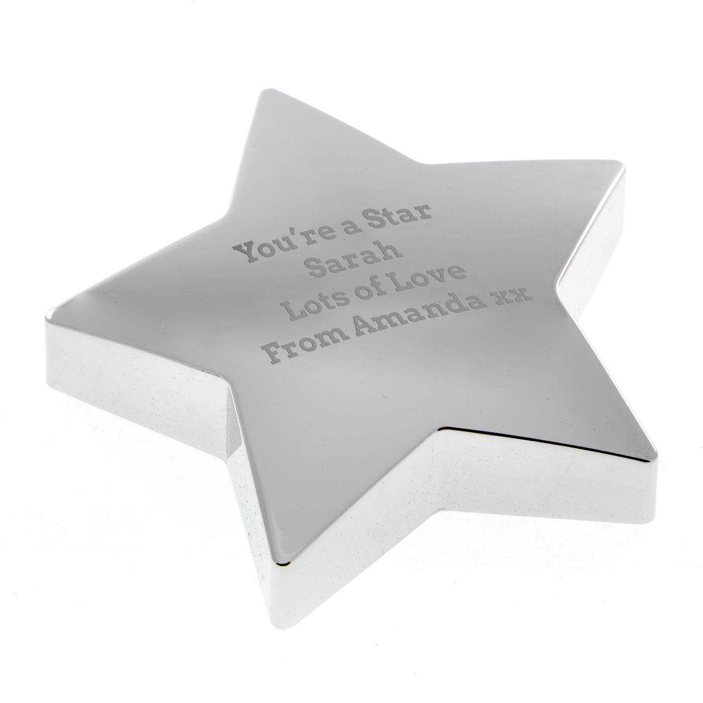 Buy Personalised Engraved Special Silver Star Paperweight Any Message
