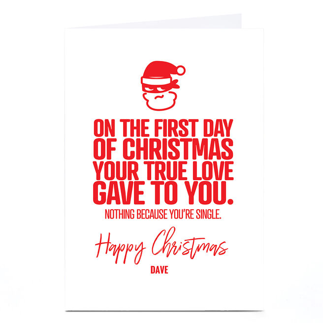 Personalised Punk Christmas Card - On the First Day of Christmas