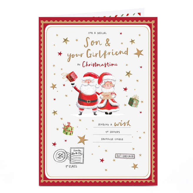 Christmas Card - A Wish To Santa's Favourite Couple, Son & Girlfriend