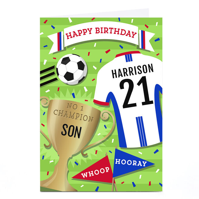 Personalised Birthday Card - Football Shirt Son