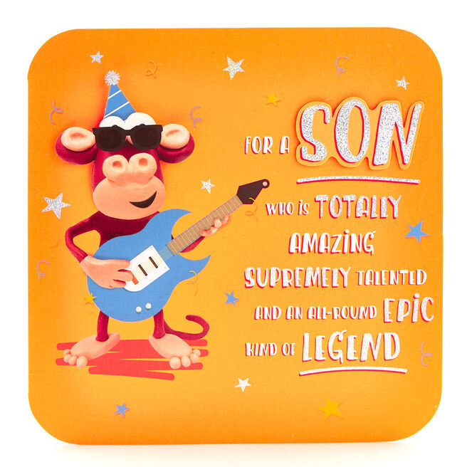 Exquisite Collection Birthday Card - Son Monkey