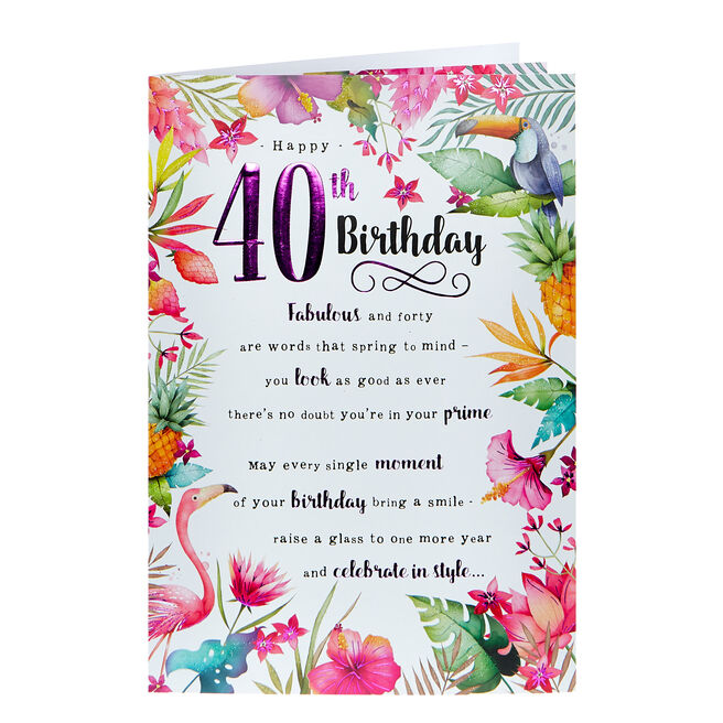 40th Birthday Card - Fabulous and Forty