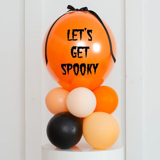 Personalised Halloween Pumpkin Patch Air-Filled Bubble Stack - Delivered Inflated!