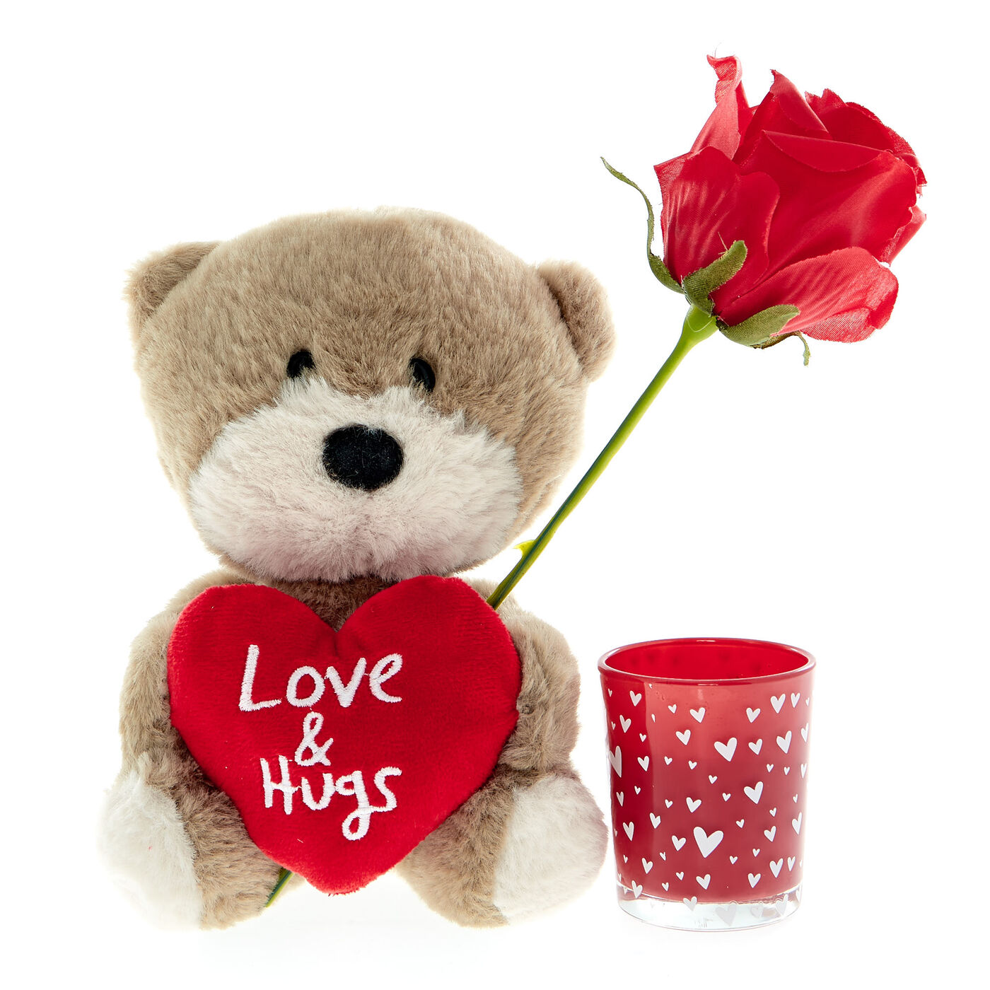 Buy Love & Hugs Plush, Rose & Candle Gift Set for GBP 5.99 | Card ...