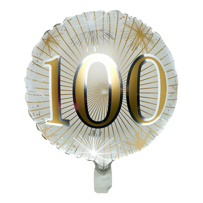 18-Inch Fireworks 100th Birthday Foil Helium Balloon