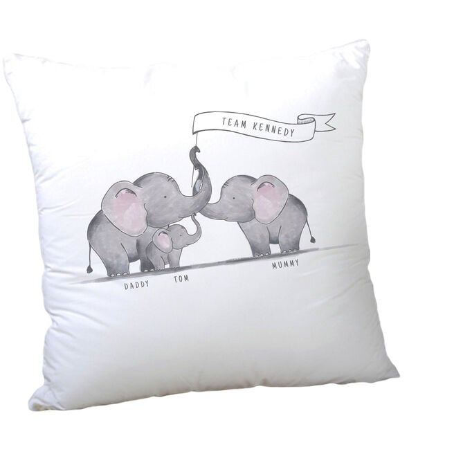 Personalised Family Cushion - Family Of Elephants