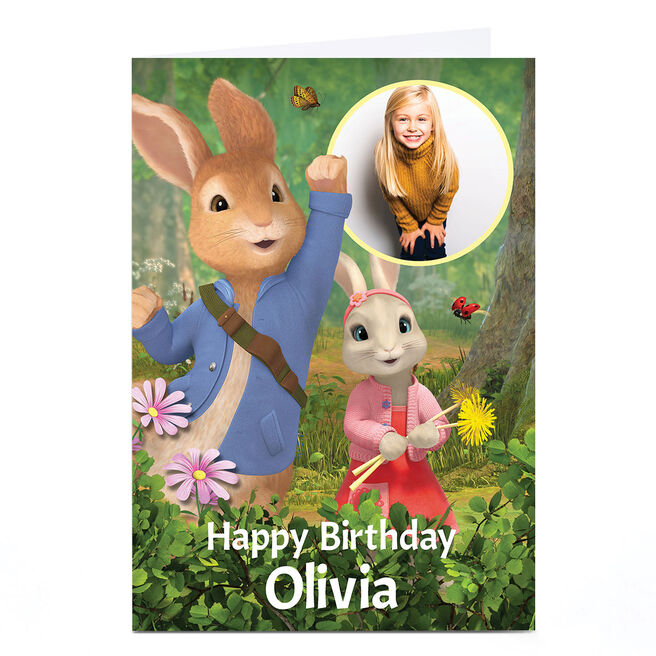 Photo Peter Rabbit Birthday Card - Any Name