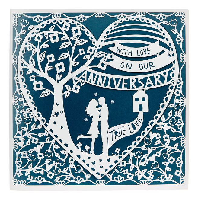 Exquisite Collection Anniversary Card - With Love
