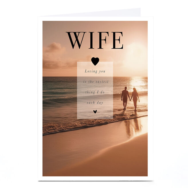 Anniversary Card - Beach Sunset, Wife