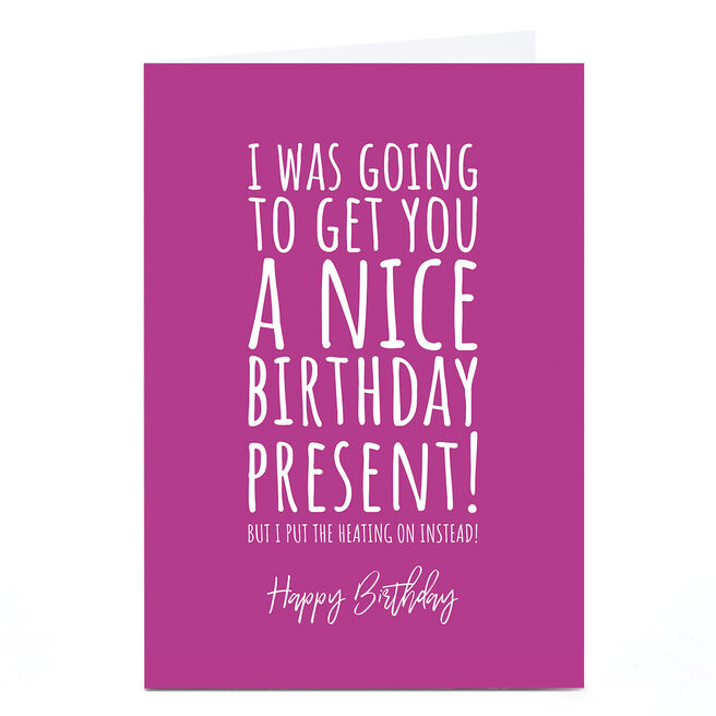 Personalised Punk Birthday Card - Put the Heating On