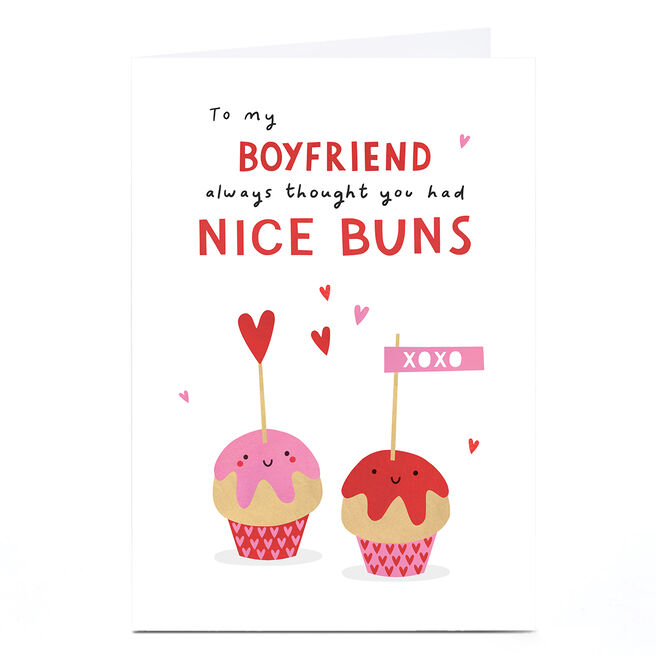 Personalised Lemon & Sugar Valentine's Day Card - Boyfriend Nice Buns