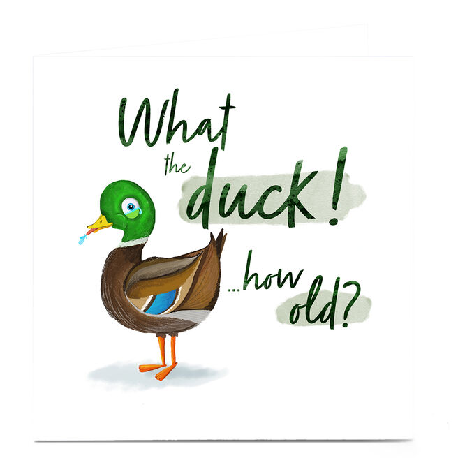 Personalised Editable Age Birthday Card - What the Duck