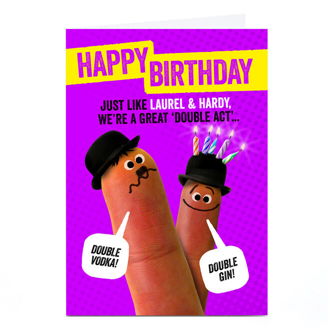 Personalised Finger Quips Birthday Card - Great Double Act