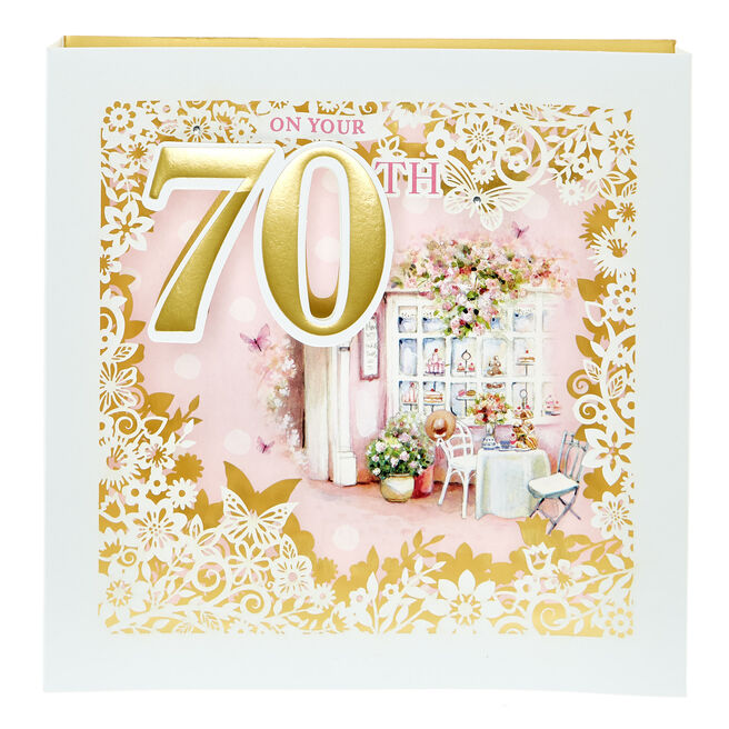 3D Laser Cut 70th Birthday Card 