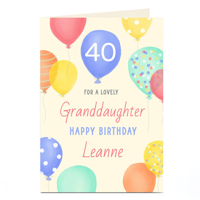 Personalised Birthday Card - Pastel Balloons For A Lovely..., Editable Age