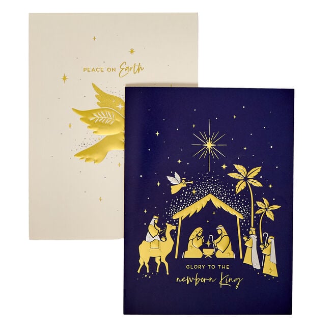 10 Deluxe Religious Charity Christmas Cards - 2 Designs
