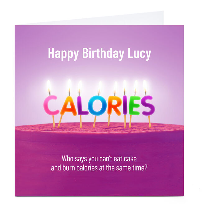 Personalised PG Quips Birthday Card - Eat Cake Burn Calories 