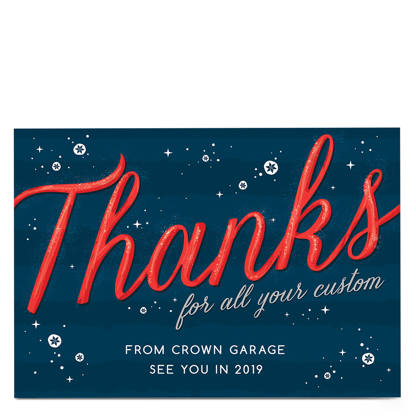 Buy Personalised Christmas Card Thanks For Your Custom For GBP 1 79
