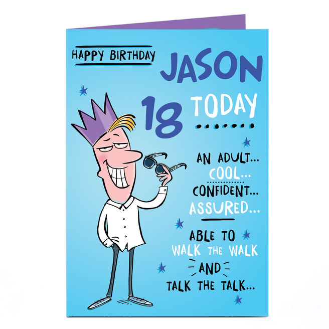 Personalised Birthday Card - Talk The Talk, Editable Age