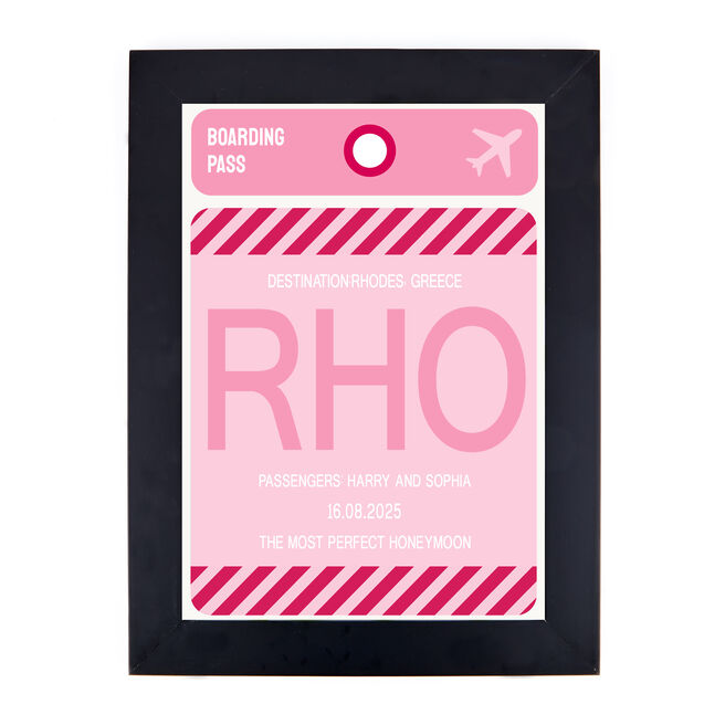 Personalised Wall Art - Pink Boarding Pass