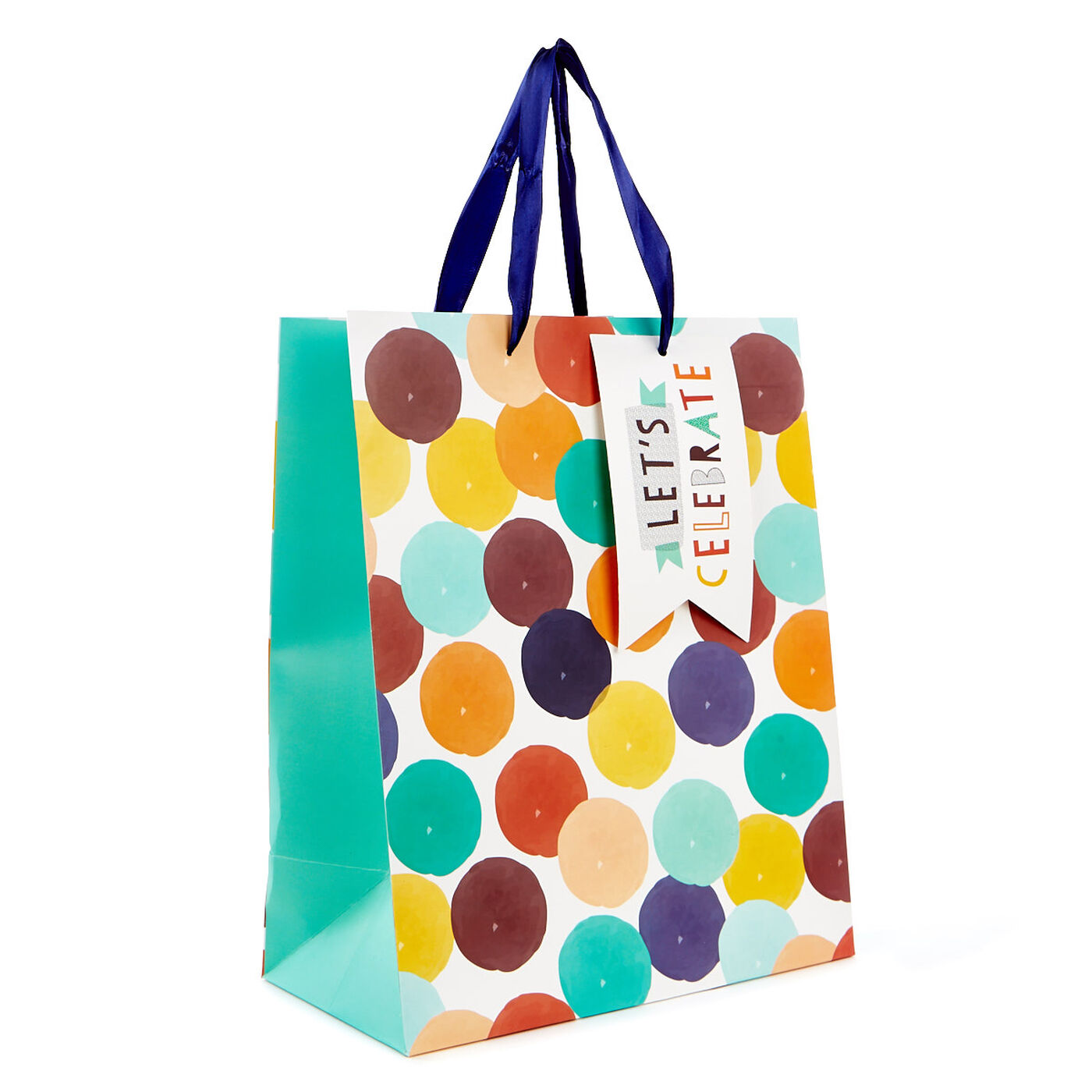 Buy Large Portrait Gift Bag Let's Celebrate, Coloured Spots for GBP 1
