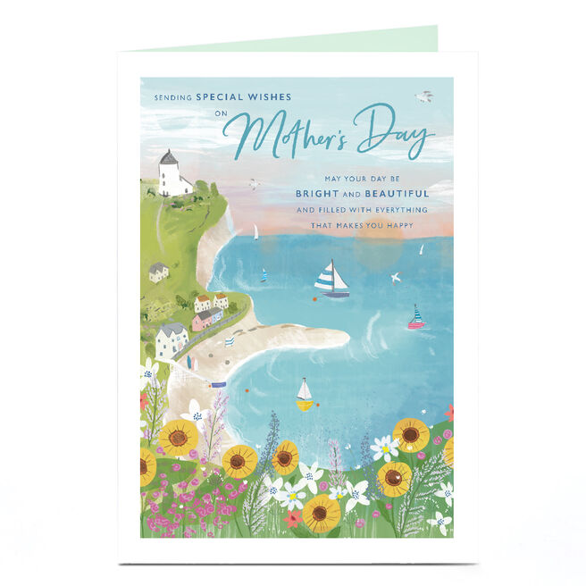 Personalised Mother's Day Card - Bright and Beautiful Coastal Scene