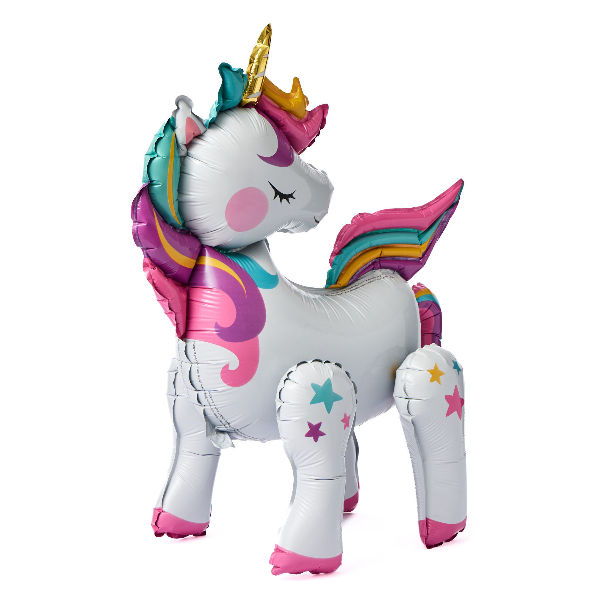 thumbnail image 2 of Toyland® 38\" BLUE Rainbow Unicorn Cat Foil Balloon - Party Decorations (CS94) 2 of 13
