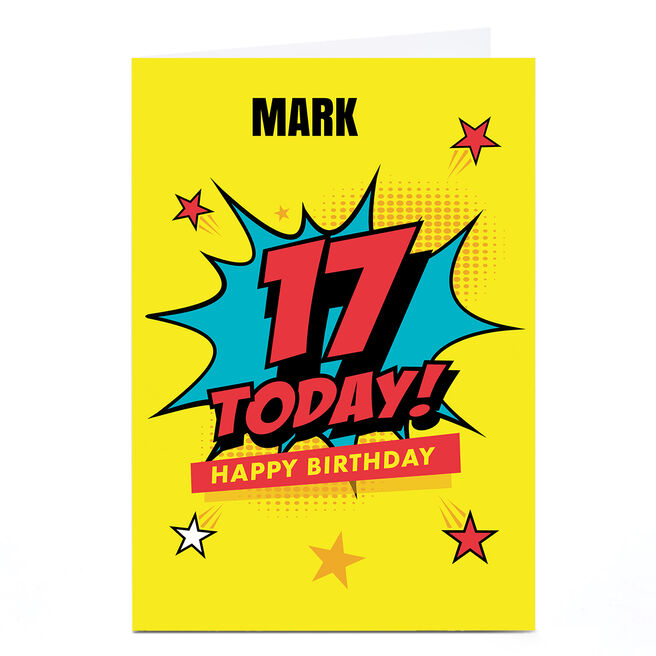 Personalised Hello Munki 17th Birthday Card - Comic Explosion