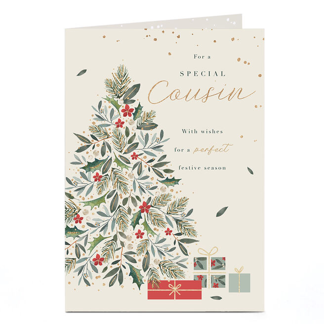 Christmas Card - Foliage Christmas Tree, Cousin