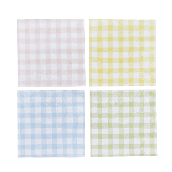 Gingham Paper Napkins - Pack of 16