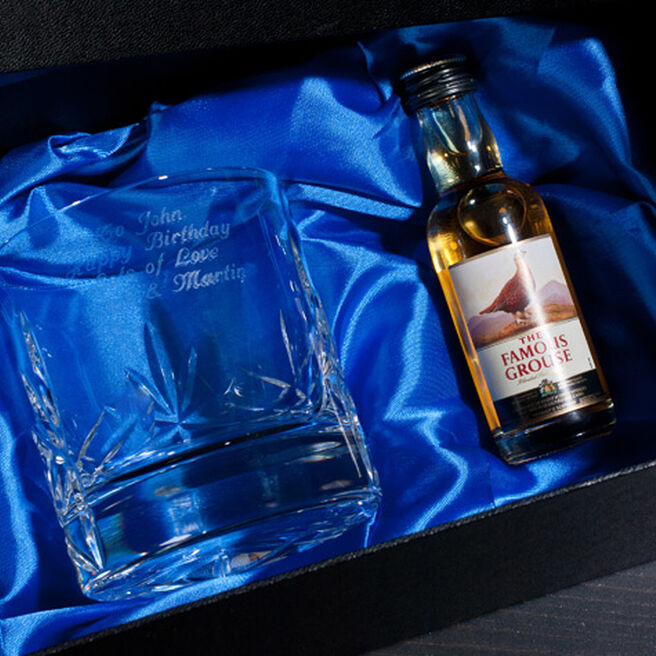 Engraved Crystal Tumbler And Whisky Set
