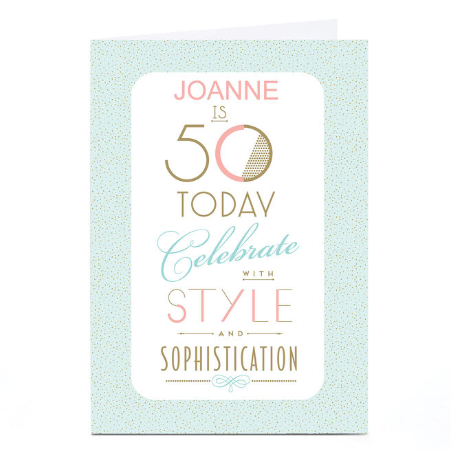 Personalised 50th Birthday Card - Style & Sophistication